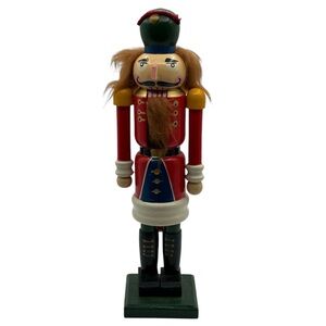 Holiday Christmas Police Soldier Guard Figure Nutcracker Ballet Wooded Stand 14”